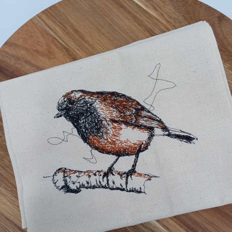 Küchenhandtuch Geschirrtuch Rotkehlchen Vogel
