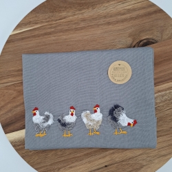Küchenhandtuch Geschirrtuch Hühner Huhn Fransen