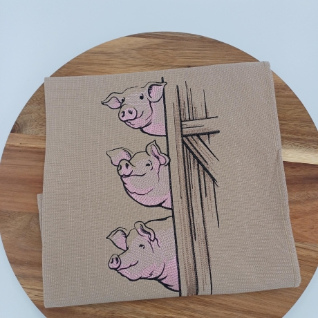 Küchenhandtuch Geschirrtuch Schwein Pferd Hühner Bauernhof