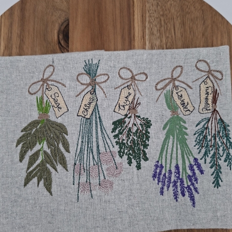 Küchenhandtuch Geschirrtuch Blumen Kräuter