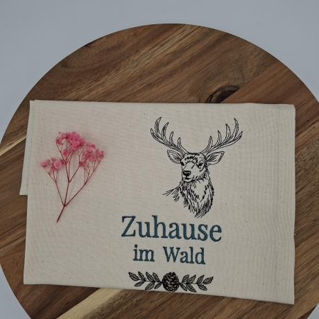 Küchenhandtuch Geschirrtuch Reh Hirsch Wald