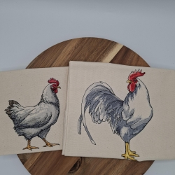 Küchenhandtuch Geschirrtuch Hahn Huhn