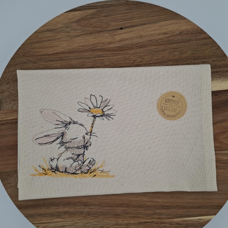 Küchenhandtuch Geschirrtuch Hase Blume