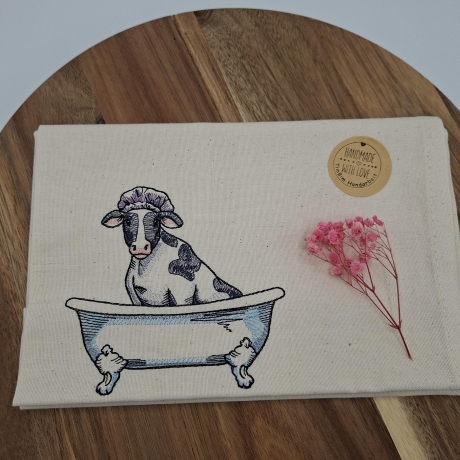 Küchenhandtuch Geschirrtuch Kuh Badewanne