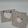 Küchenhandtuch Geschirrtuch Huhn Blumen