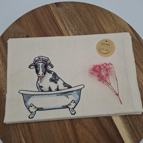 Küchenhandtuch Geschirrtuch Kuh Badewanne