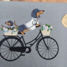 Küchenhandtuch Geschirrtuch Dackel Fahrrad