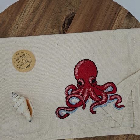 Küchenhandtuch Geschirrtuch Krake Oktopus