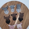Schlüsselanhänger Kunstleder Kuh Pferd Schwein