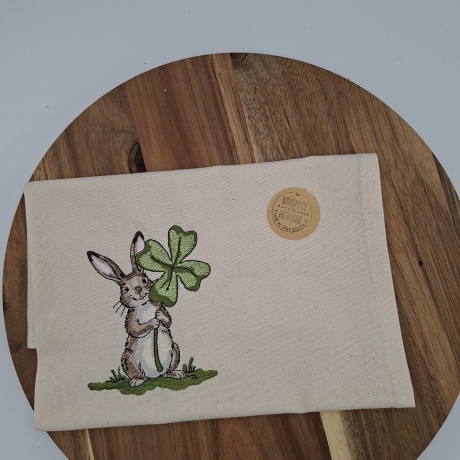 Küchenhandtuch Geschirrtuch Hase Kleeblatt