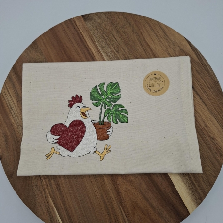 Küchenhandtuch Geschirrtuch Huhn Herz