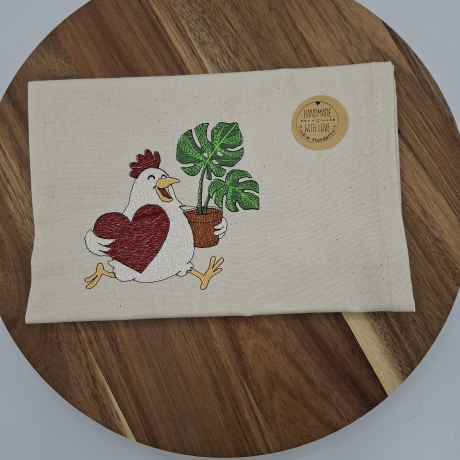 Küchenhandtuch Geschirrtuch Huhn Herz