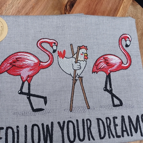Küchenhandtuch Geschirrtuch Huhn Flamingo Kuh Bauernhof