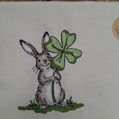 Küchenhandtuch Geschirrtuch Hase Kleeblatt