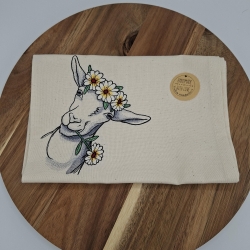 Küchenhandtuch Geschirrtuch Ziege Blumen
