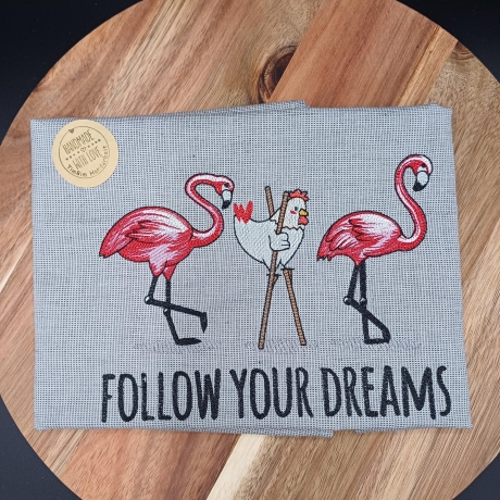 Küchenhandtuch Geschirrtuch Huhn Flamingo Kuh Bauernhof