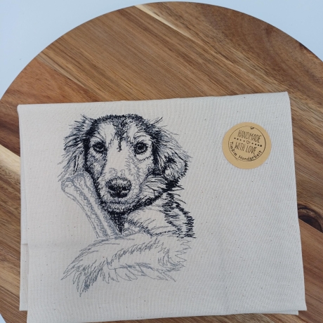 Küchenhandtuch Geschirrtuch Hund Knochen