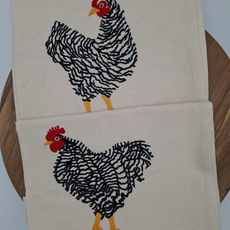 Küchenhandtuch Geschirrtuch Huhn Hahn