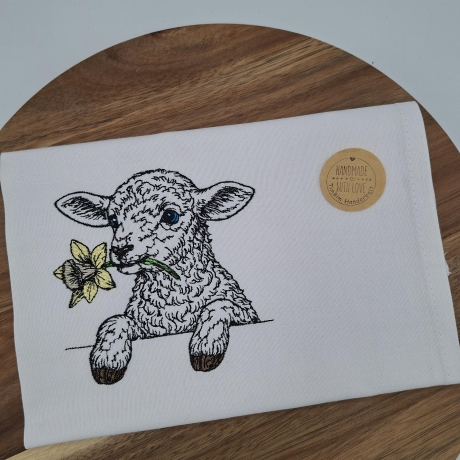 Küchenhandtuch Geschirrtuch Schaf Lamm Frühling