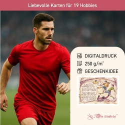 Geschenk Karte für verschiedene Hobbies, Zeichnung mit humorvollem Gedicht, A4 Bild-Präsent, 19 Motive für Hobbies
