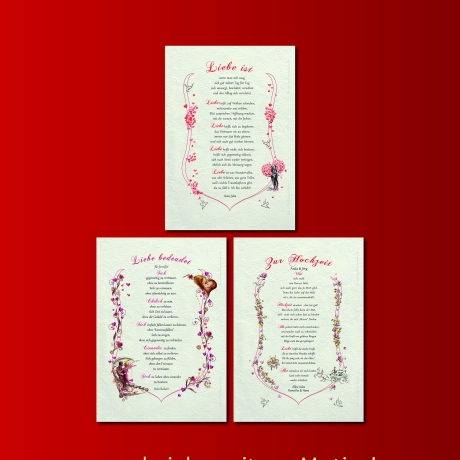 Geschenk Urkunde Mein lieber Schatz, Zeichnung mit humorvollem Gedicht, Bild-Präsent für den Partner, persönlich durch Wunschtext