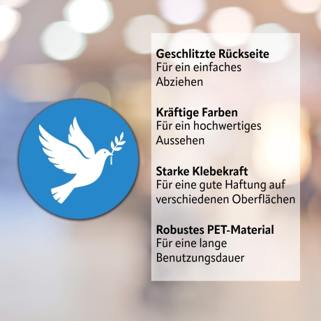 Die Staffelei Sticker „Friedenstaube“ / selbstklebende Aufkleber in verschiedenen Ausführungen
