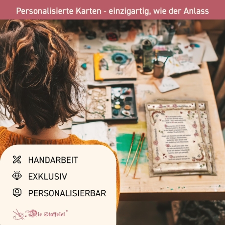 Geschenk Karte Urkunde Chefin, Zeichnung mit humorvollem Gedicht, A4 Bild-Präsent