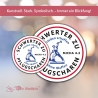 Die Staffelei Sticker „Schwerter zu Pflugscharen - Frieden schaffen ohne Waffen“ / selbstklebende Aufkleber in verschiedenen Ausführungen