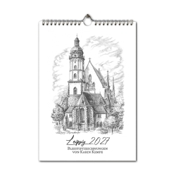 Kunst - Kalender Leipzig 2027 mit Bleistift-Zeichnungen