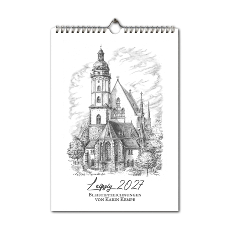 Kunst - Kalender Leipzig 2027 mit Bleistift-Zeichnungen