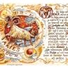 Geschenk Karte Sternzeichen Widder, Zeichnung mit Spruchtext, A4 Bild-Präsent
