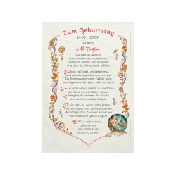Geschenk Karte Urkunde Sternzeichen Jungfrau, Zeichnung mit humorvollem Gedicht, A4 Bild-Präsent für Jungfrauen, persönlich durch Wunschtext