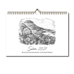 Kunst - Kalender Sachsen 2027 mit Bleistift-Zeichnungen