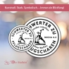 Die Staffelei Sticker „Schwerter zu Pflugscharen - Frieden schaffen ohne Waffen“ / selbstklebende Aufkleber in verschiedenen Ausführungen