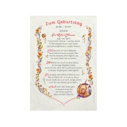 Geschenk Karte Urkunde Sternzeichen Krebs, Zeichnung mit humorvollem Gedicht, A4 Bild-Präsent für Krebse, persönlich durch Wunschtext