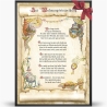 Geschenk Karte Urkunde Wohnungseinweihung, Zeichnung mit humorvollem Gedicht, A4 Bild-Präsent