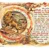 Geschenk Karte Sternzeichen Löwe, Zeichnung mit Spruchtext, A4 Bild-Präsent