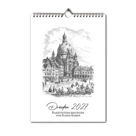 Kunst - Kalender Dresden 2027 mit Bleistift-Zeichnungen