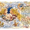 Geschenk Karte Sternzeichen Zwillinge, Zeichnung mit Spruchtext, A4 Bild-Präsent