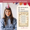 Geschenk Karte Urkunde 18. Geburtstag, Zeichnung mit humorvollem Gedicht, A4 Bild-Präsent