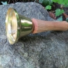 Hand-Glocke mit gedrechseltem Griff und Messing Klangkörper
