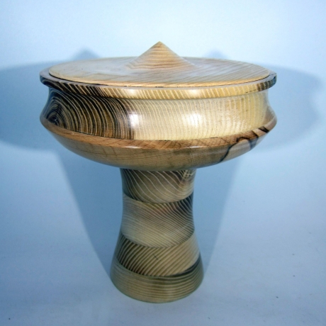 Unikat Dose / Dekorative Vase mit Deckel / Hoch-Dose