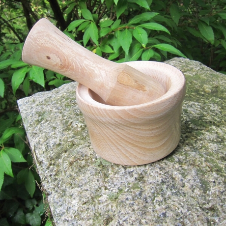 Holz-Mörser / einzigartige Handarbeit / Unikat-Mörser mit Stößel