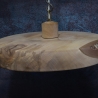 Moderne, helle, große Holzlampe aus Birke / hellem LED Licht