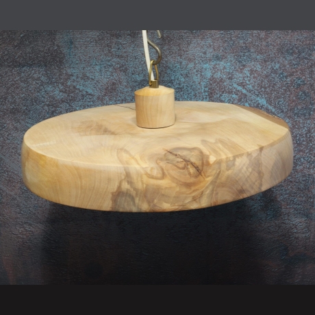Moderne, helle, große Holzlampe aus Birke / hellem LED Licht