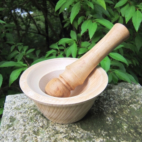 Holz-Mörser / einzigartige Handarbeit / Unikat-Mörser mit Stößel