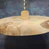 Moderne, helle, große Holzlampe aus Birke / hellem LED Licht