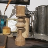 Eichen Vase handgedrechselt / Dekorativ auch mit Kerze