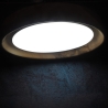 Moderne, helle, große Holzlampe aus Birke / hellem LED Licht