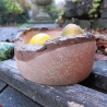 rustikale Holzschale aus Apfelholz mit Rindenrand naturbelassen